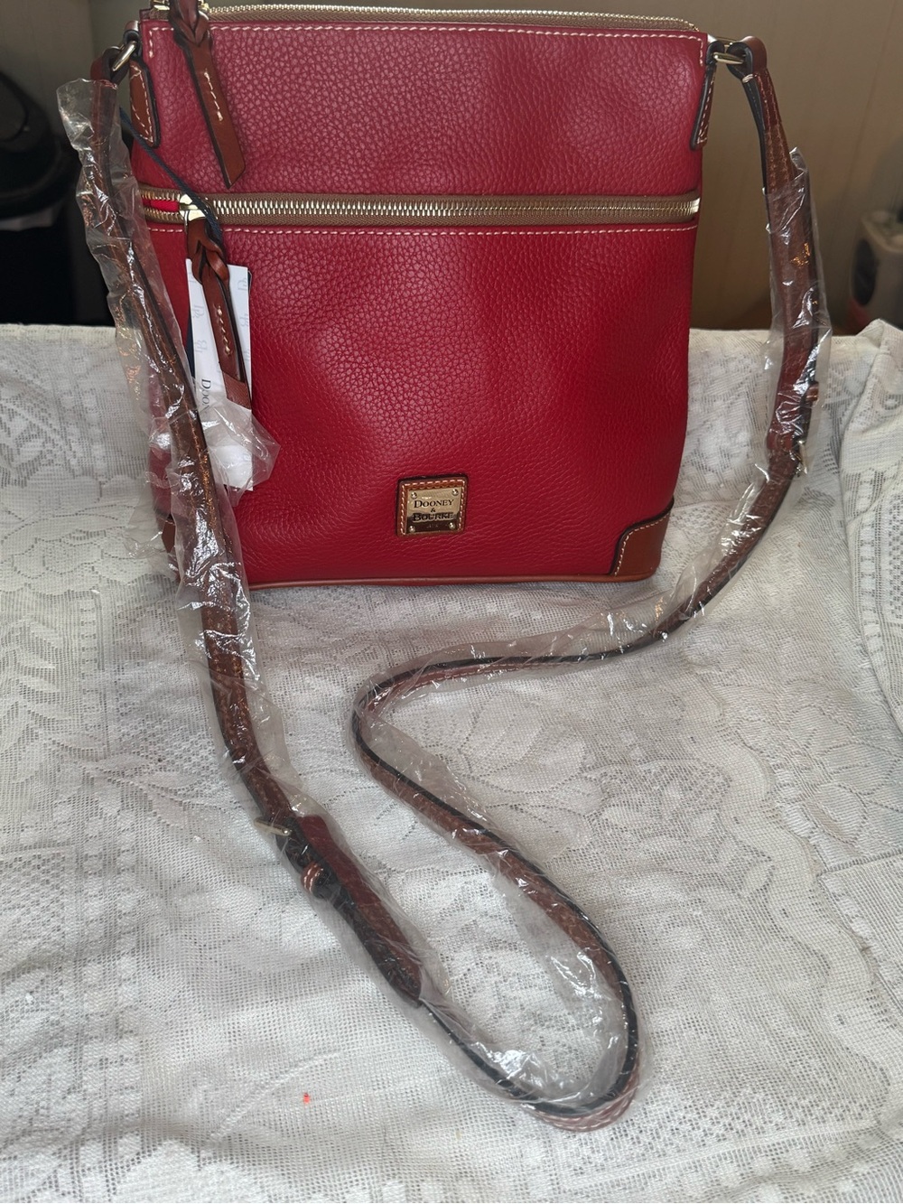 Dooney & Bourke Pebble Grain Crossbody Bag Red